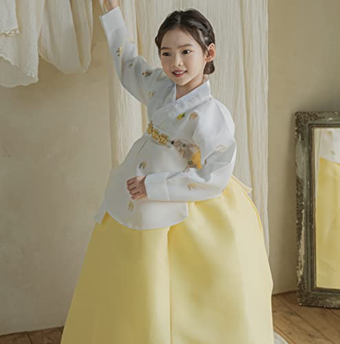 Ivory Yellow Foil Dangui Girl Hanbok for 100days~15y/o Korean Dress Baby Kids Hanbok Dol Baekil2