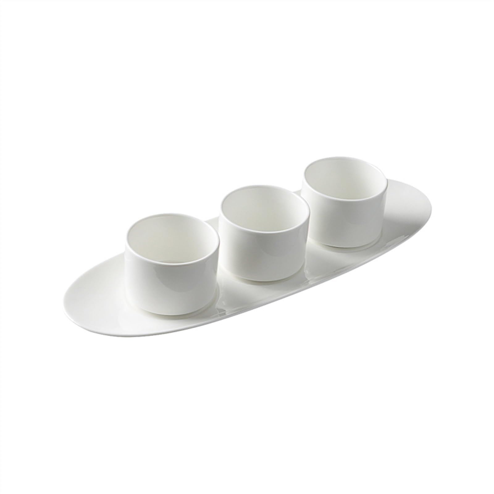 Ciotoline da Snack Bianco puro Tre piatti consecutivi Snack Bowl Pre-cena Piatto piccolo Piatto freddo Piatto rettangolare Stoviglie speciali Piatti Snack Ceramica
