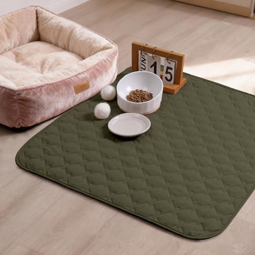 Image of gogobunny 100% Double Sided Waterproof Dog Blanket Soft Pet Bed Cover Reversible Protect Furniture Couch Sofa Car for Puppy Cat Kids (Dark Olive /Light Olive, 30x30 Inch (Pack of 1))