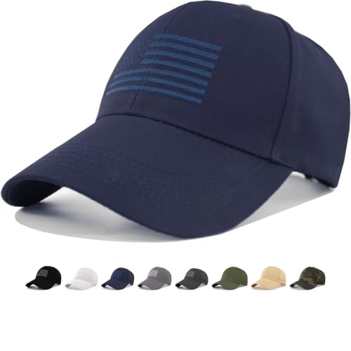 Image of American Flag Baseball Hat - XL, XXL, 3XL Plus /Regular Size Men's Cotton Structured Patriotic Ball Cap