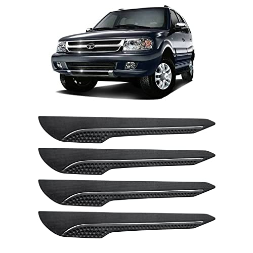 Image of AOSIS-Car Bumper Protector /Bumper Guard for Tata Safari dicor with Single Chrome Stripe (4-Pcs)