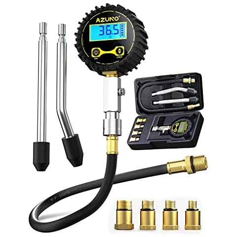 AZUNO Compression Tester Automotive, Digital Compression Gauge 200 PSI for Petrol Engine Cylinder Compression Tester Kit with Adapter & Hose Cover