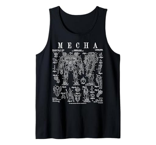 Mecha Mech Robot Vintage Patente Divertida Ciencia Ficción Camiseta sin Mangas | Ya disponible en tu tienda friki favorita! En mundofriki.es!