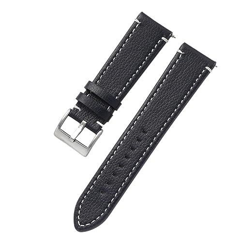 Watchband à libération rapide 24 mm en cuir bleu double face
