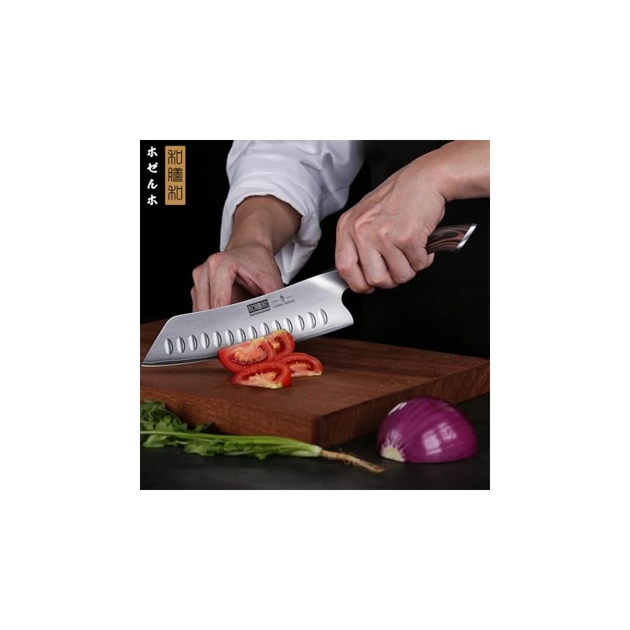 7-Inch-Japanese-Chef-Knife-Ultra-Sharp-High-Carbon-Stainless-Steel-AUS-10-Kitchen-Knife-Professional-Santoku-Knives-with-Ergonomic-Pakkawood-Handle HOSHANHO 7 Inch Japanese Chef Knife, Ultra Sharp High Carbon Stainless Steel AUS-10 Kitchen Knife, Professional Santoku Knives with Ergonomic Pakkawood Handle