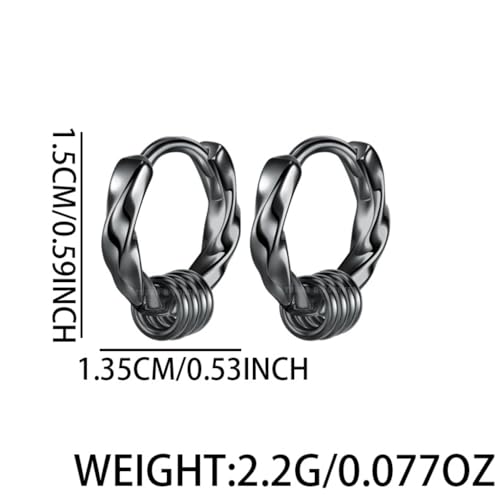 Image of Young & Forever Gift Stainless Steel Hoop Stud Earrings for Men and Boys