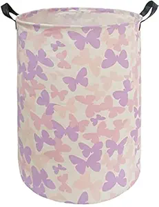ACMUUNI Butterfly Storage Basket Canvas Laundry Basket Foldable Waterproof Large Storage Baskets for Kids Boys and Girls, Office, Bedroom, Clothes,Toys