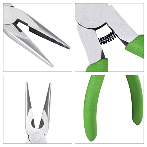 Long Nose Pliers with Wire Cutter - 5-Inch Needle Nose Pliers with Small Serrated Jaws - Image 5