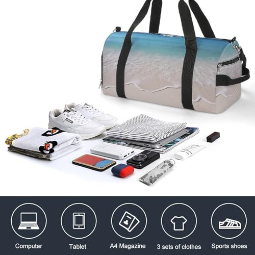 Sac de gym élégant taille unique imprimé sable de mer transparent - 4