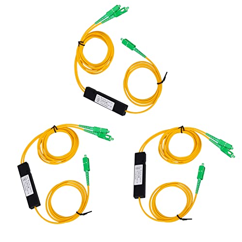 fyboptwu - SC APC 1X2 Singlemode Fiber Optical Splitter Fused Fiber Splitter SC/APC 1:2 Fiber Optic Pigtail Splitter for Fibre Optical Communication System Tapered Box Splitter, 3pc
