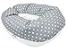 Babysanity® Cuscino Gravidanza Di Qualità' Per Un Allattamento Confortevole Del Neonato e Per Dormire Utile Per Sostegno Corpo Mamma e Bambino Cotone 100% - Made In Italy - (Pois Grigio Scuro)