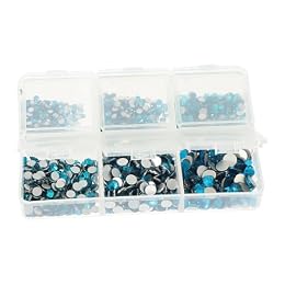 VILLCASE DIY Nail Art Rhinestones Set 6-Compartment Flatback Glass Charms Kit for Nail Accessories and Crafts for Manicure Decoration