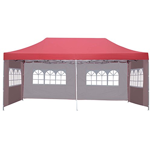 Outdoor Basic 10x20 Ft Pop up Canopy Party Wedding Gazebo Tent Shelter with Removable Side Walls Red - Thumbnail 4