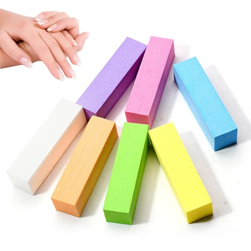 UEAVOID 7 Piezas Bloques Pulidores de Uñas con 4 Superficies de Lima y Pulido para Manicura, Pedicura y Modelado de Uñas, Salones de Uñas, Nail Art en Casa (multicolor)