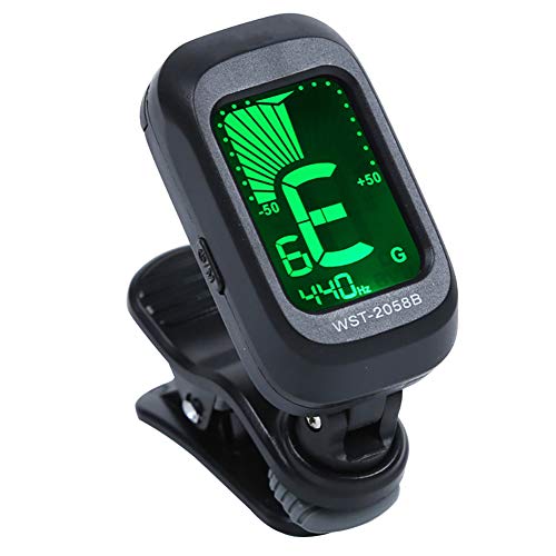 hAohAnwuyg Guitar Tuner,Musical Instruments,Clip-on LCD Acoustic Electric Guitar Violin Ukulele Chromatic Tuner Corrector - Black