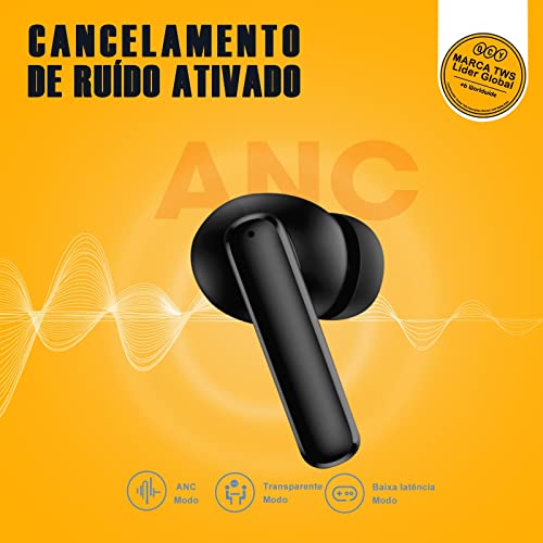 Qcy T13 ANC Fone De Ouvido Sem Fio, Fone Bluetooth 5.3 Com Cancelamento De Ruído Ativo, 30Horas de R