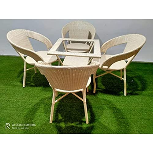 Image of Indiid Homes D-12 Outdoor Indoor Living Room Garden| Chair Table Set 4+1 (4 Chair + 1 Table)| Furniture Set| Coffee Chair Table Set| Powder Coated|