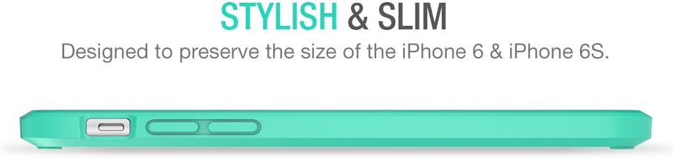 iPhone 6S Case, Trianium [Clear Cushion] Premium Clear Hard Back Panel + TPU Bumper for Apple iPhone 6 (2014) / iPhone 6s (2015) - Shock Absorbing + Scratch Resistant Frame Cover Case - Turquoise
