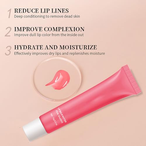 Image of FeiCuiYun Summer Lip Butter Lip Balm, Ultra-Hydrating Natural Vegan Lip Balm, Sheer-Tinted Shine & Hydration, Soothes & Softens Dry Lips Skincare, Balsamo labial hidratante #5 Pink Guava