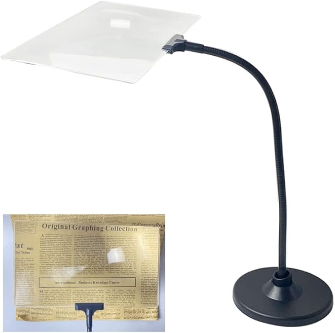 Magnifying Glass with Stand, 4X Large Page Magnifier for