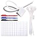 Glarks 200-Pieces 6 Inch Nylon Cable Marker Ties Self-locking Cord Tags Write on Ethernet Label Wire Straps with 3 Marker Pens and 288Pcs White Self-Adhesive Cable Labels for Home and Office Use