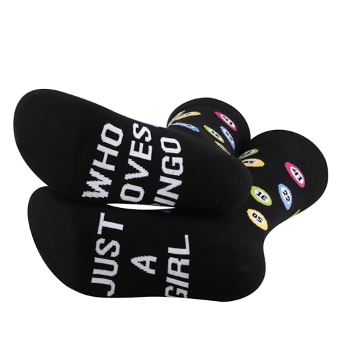 AATOP 2 Pairs Lucky Bingo Socks For Women Girl Bingo Gifts For Gambling Lovers Bingo Lover Gift Bingo Gambler Sock (LOVES BINGO sku)