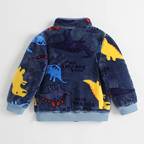 Toddler Boys Girls Winter Windproof Cartoon Coat Jacket Kids Warm Fleece Outerwear Cute Fall Winter (Blue, 2-3 Years)3