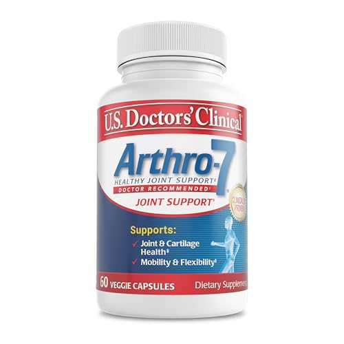 U.S. Doctors’ Clinical Arthro-7 - Clinically Proven Joint Support Complex with Turmeric, MSM, Collagen, Bromelain for Flexibility, Mobility, and Strong Cartilage - 60 Capsules - 15/30-Day Supply