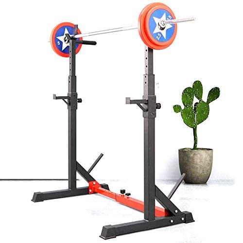 ERoomQ Barbell Rack,Adjustable Squat Rack,Capacity Dip Stand Home Gym Fitness Barbell Stand for Weight Lifting, Bench Press, Squat, Dipping Station