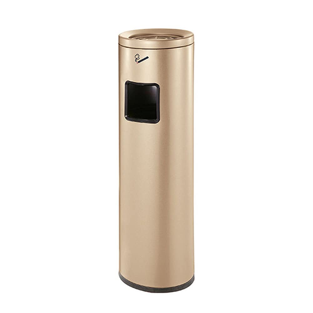 ashtray， Standing Ashtray Stainless Steel Cigarette Butt Post Litter Bin Free Floor Smokers Ash for Outdoor Indoor Holder(Gold)