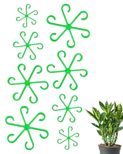 FUGLUS 8 clips pour plantes vivaces support de tige de plante,porte-tiges tuteur plante,tuteur plante interieur Pour les supports grimpants monarques et les fleurs de taro,les hortensias tomates(Vert)