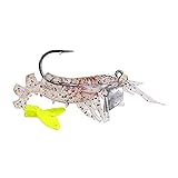 Egret Baits Jumbo Vudu Shrimp, 4-Inch, Cajun Pepper Chartreuse