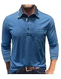 Design:Les polos pour hommes ont 3 boutons chics sur la patte de boutonnage avant. Les couleurs contrastées sur l'encolure ajoutent une touche visuelle et du style. La poche poitrine ajoute non seulement une touche pratique, mais donne également au polo un look moderne.