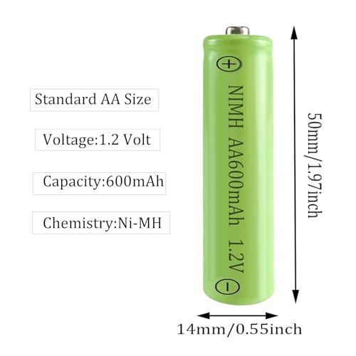 image for XFULL 12 Packs AA Ni-MH 600mAh Rechargeable Batteries 1.2v Doulbe A Si