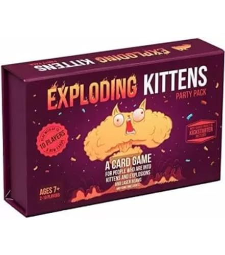 Image of Exploding Kittens Party Card Game Without Music for Family - Friend - Card Games for Adults | Teens & Kids 2-10 Players- Red