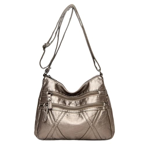LOIJMK Bolsos de hombro para mujer, monederos vintage y bolsos de mano de suave gran capacidad, bolso de hombro con bolso bandolera para el día de la madre para mujer, marrón, Talla única