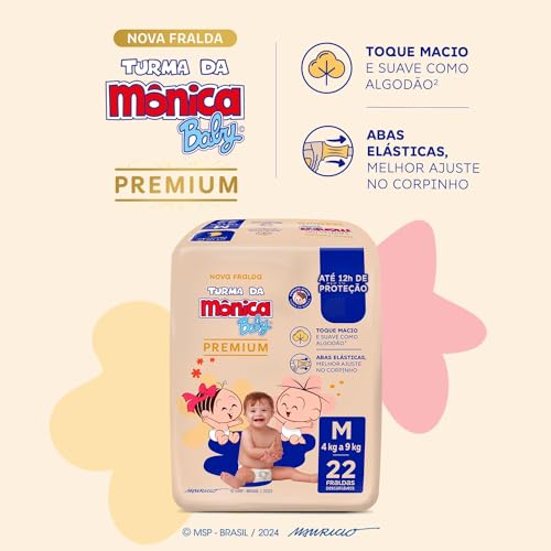 Turma da Mônica Baby Premium Jumbo M 22 Unidades