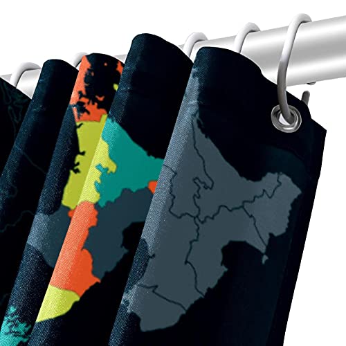 Rideau de douche carte Nouvelle-Zélande imperméable 183x183 cm - 6