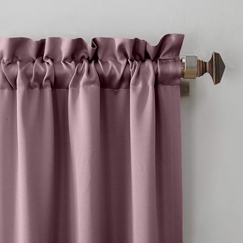 Image of THE LINEN COMPANY Premium Blackout Rod Pocket Curtain 5 Feet, Thermal Insulated Door Curtain for Home, Lavender