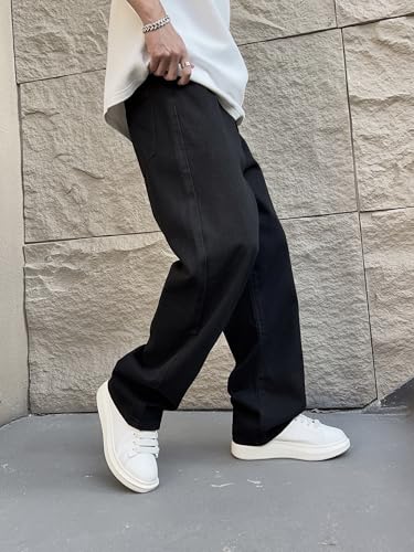 Men's Baggy Jeans Loose Fit Y2k Skater Denim Pants Straight Leg Hip Hop Trousers4