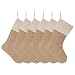 KOMIWOO 6 PCS Burlap Christmas Stockings Set 18-Inch for Christmas Decorations or DIY Craft