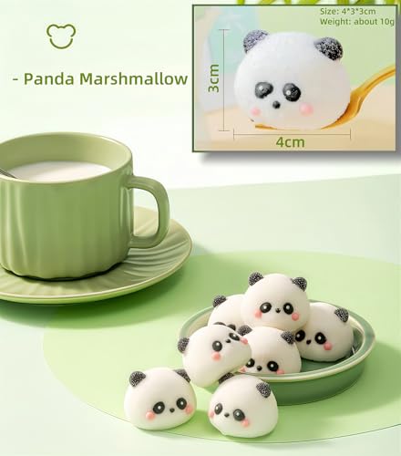 MKSDDF - 10 Stück Panda Marshmallow Halal Marshmallows große Marshmallows Marshmallows Süßigkeiten vegane Marshmallows Kuchen Dekorationen Mahlzeit Dekorationen Kuchen Backen Dekorationen