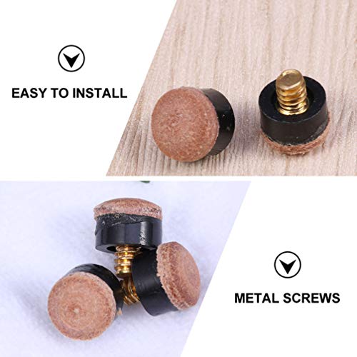 BESPORTBLE 30Pcs Parafuso Nas Pontas de Substituição de Dicas de Taco de Bilhar Dicas de Taco de Bil