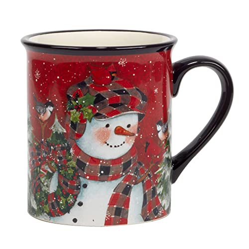 Certified International Christmas Lodge Snowman 16 Oz. Mugs, Set Of 4, Multicolor #TOP2