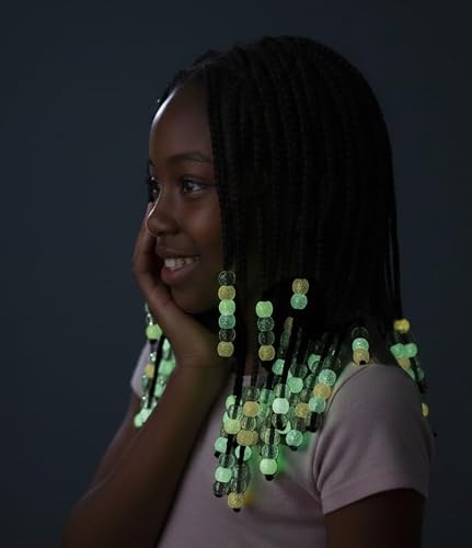 DONNA Glow in the Dark Hair Beads, 40+ PCS Luminous Pony Beads for Kids Braids, Large Hole Acrylic Beads for Hair Braiding, Ponytails & Twists, Glitter Beads for DIY Jewelry & Bracelet Making - Image 3
