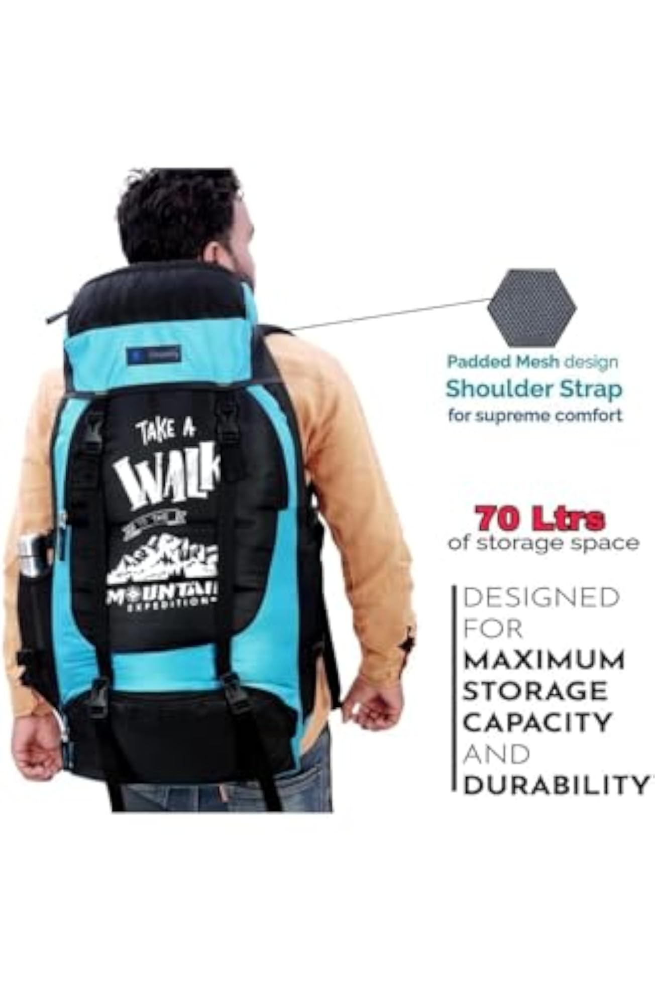 Travel Backpack for Hiking and Camping, Unisex