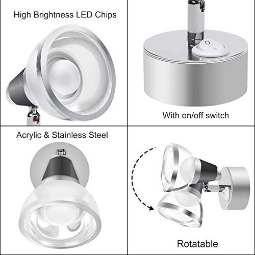 LED 12 Volt RV Reading Lamp - Lustaled 12V Reading Light RV LED Interior 3W Flexible RV Wall Light Fixtures with Switch, Daylight 6000K Marine Interior Reading Spotlight for Van Lorry Yacht (1-Pack) - Thumbnail 6