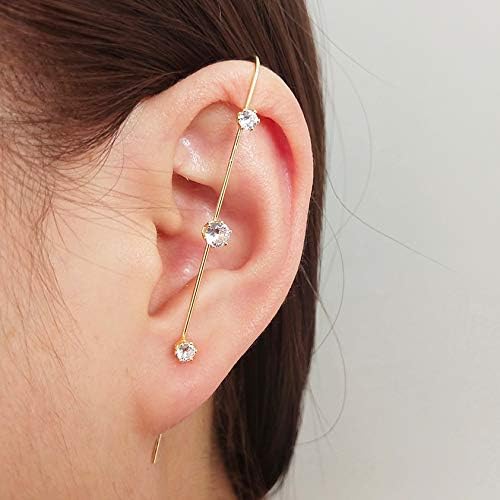 Miniatura 4 de Ear Wrap Crawler Hook Earrings for Women Gold Piercing Ear Climbers Hook Silver Cuff Earring Gifts for Teen Girls Womens Jewelry Clearance Under 5