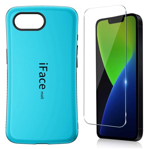 iFace mall iPhone 16e �p �P�[�X & �����K���X�t�B�����Z�b�g 2�_ �y�� ���^ �X�g���b�v�z�[�� �A�C�t�H��16e �J�o�[���C�����X�[�d�Ή� ����~�� 2�d�\�� �ϏՌ� �ϖ��C TPU ��ʕی�t�B���� (���C�g�u���[)