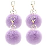 Matériaux de haut qualité: Ces boules à pompon sont en fausse fourrure avec de la fibre synthétique, douce et confortable au toucher, durables et confortable à utiliser, il peut vous accompagner longtemps